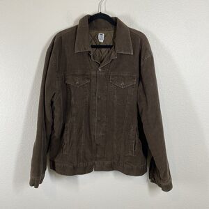 VTG Gap Jacket Mens Large Brown Corduroy Quilted Trucker Barn Chore Coat Casual